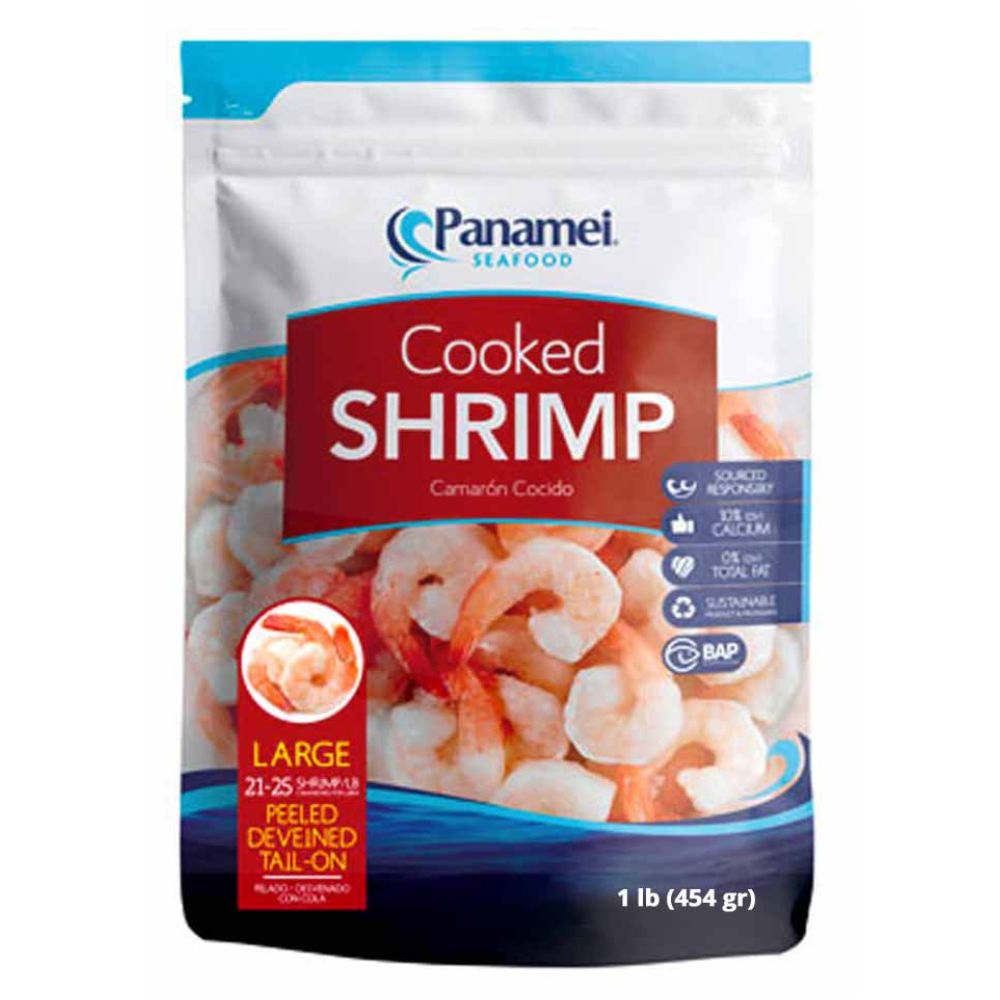 CAMARONES COCIDOS GRANDES PANAMEI 21-25 UND 1 LB