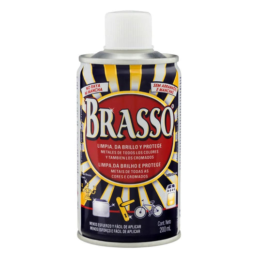 PULIDOR Y ABRILLANTADOR DE METAL BRASSO 200 ML