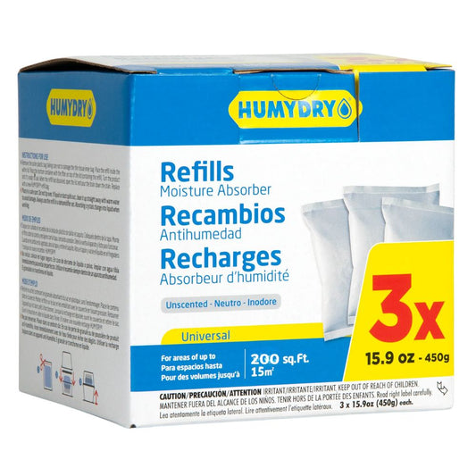 REPUESTO ABSORVENTE DE HUMEDAD SIN AROMA HUMYDRY 3 UND