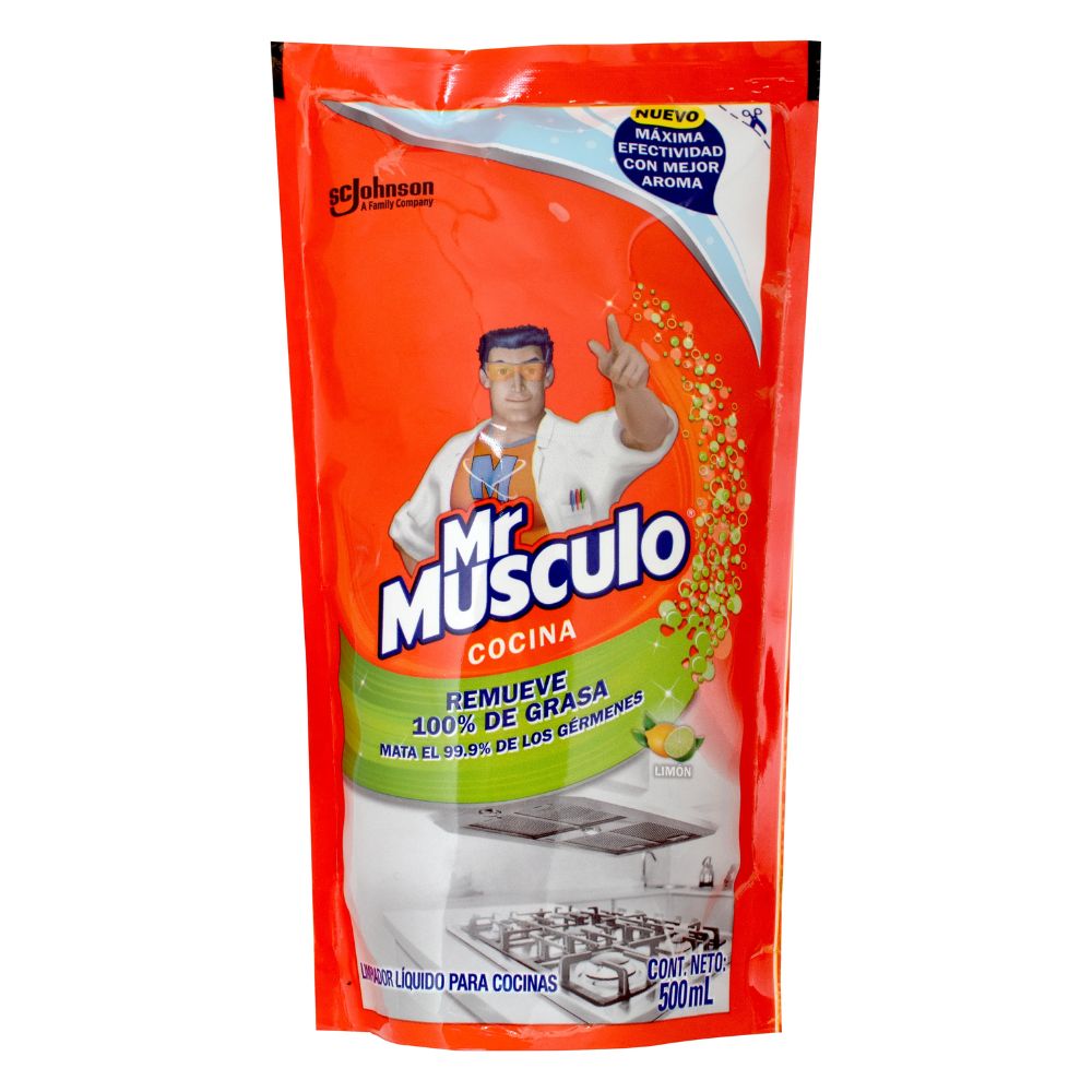 REPUESTO LIMPIADOR PARA COCINA AROMA A LIMON MR MUSCULO 500 ML
