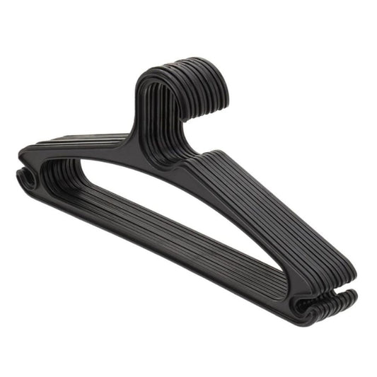 SET DE GANCHOS PLASTICOS COLOR NEGRO HOME BASIC 10 UND