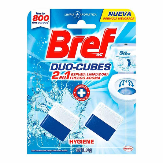 PASTILLAS PARA INODORO 2 EN 1 DUO CUBES HYGIENE BREF 2 UND