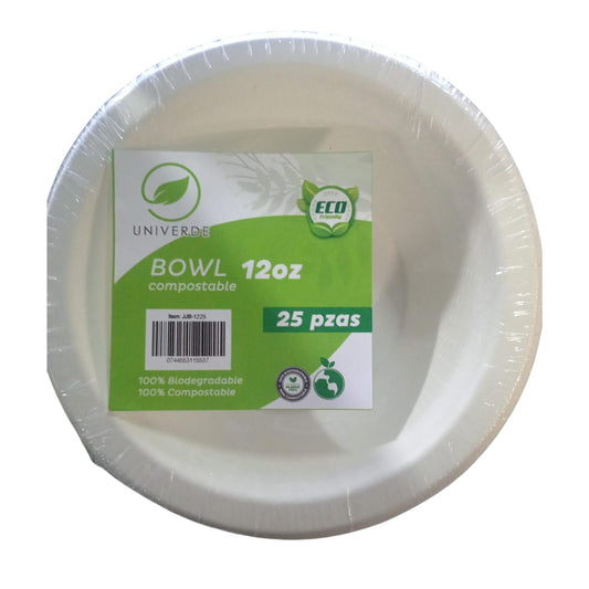 BOWL COMPOSTABLE 12 OZ UNIVERDE 25 UND