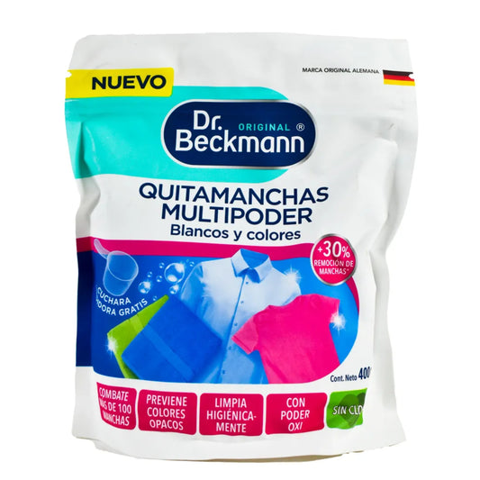 QUITAMANCHAS MULTIPODER BLANCOS Y COLORES EN POLVO DR. BECKMANN 400 GR