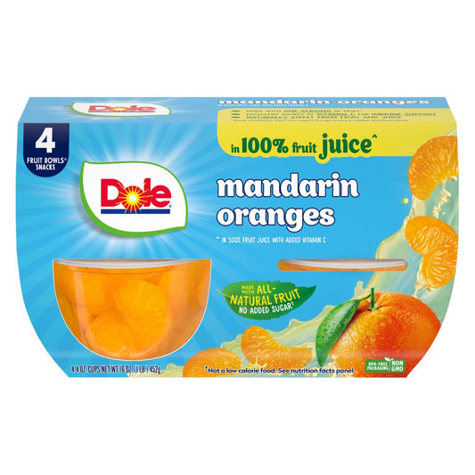 NARANJA MANDARINA SIN AZUCAR DOLE 4 PACK