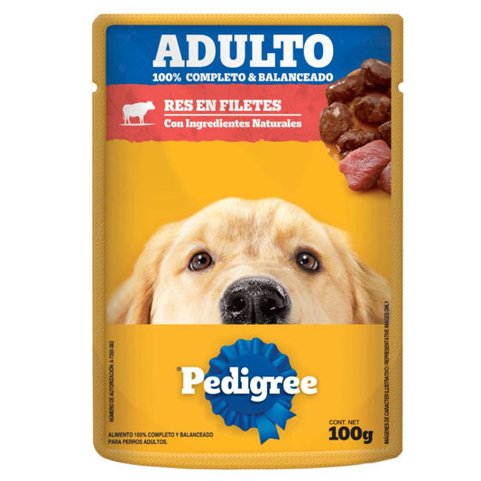 COMIDA DE PERRO ADULTO CARNE DE RES PEDIGREE  100 GR
