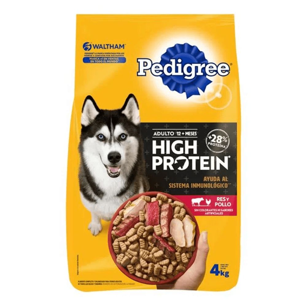 COMIDA PARA PERRO ADULTO ALTO EN PROTEINA CARNE & POLLO PEDIGREE 4 KG