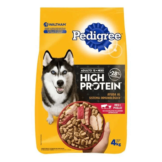 COMIDA PARA PERRO ADULTO ALTO EN PROTEINA CARNE & POLLO PEDIGREE 4 KG