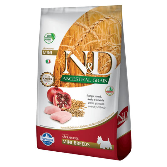 COMIDA PARA PERRO ADULTOS MINI SABOR POLLO N&D 2.5 KG