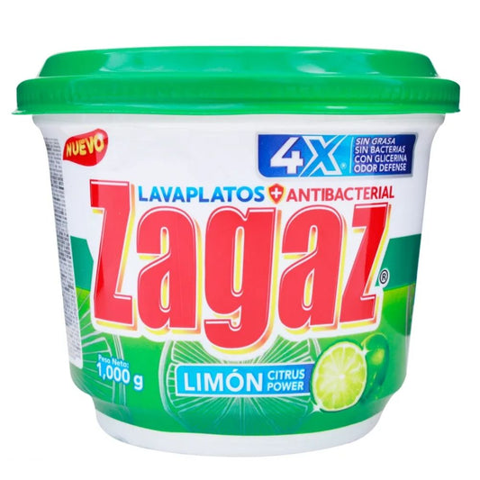JABON LAVAPLATOS ANTIBACTERIAL LIMON ZAGAZ 1000 GR