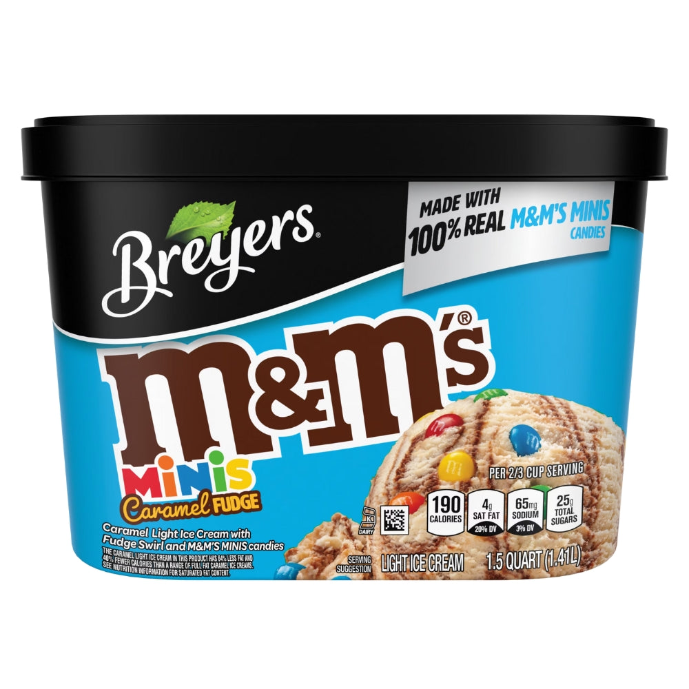 HELADO M&M MINIS CARAMEL FUDGE BREYERS 48 OZ