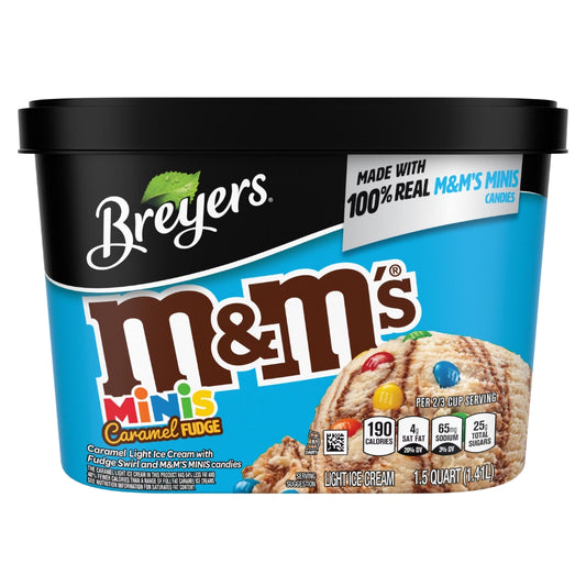 HELADO M&M MINIS CARAMEL FUDGE BREYERS 48 OZ