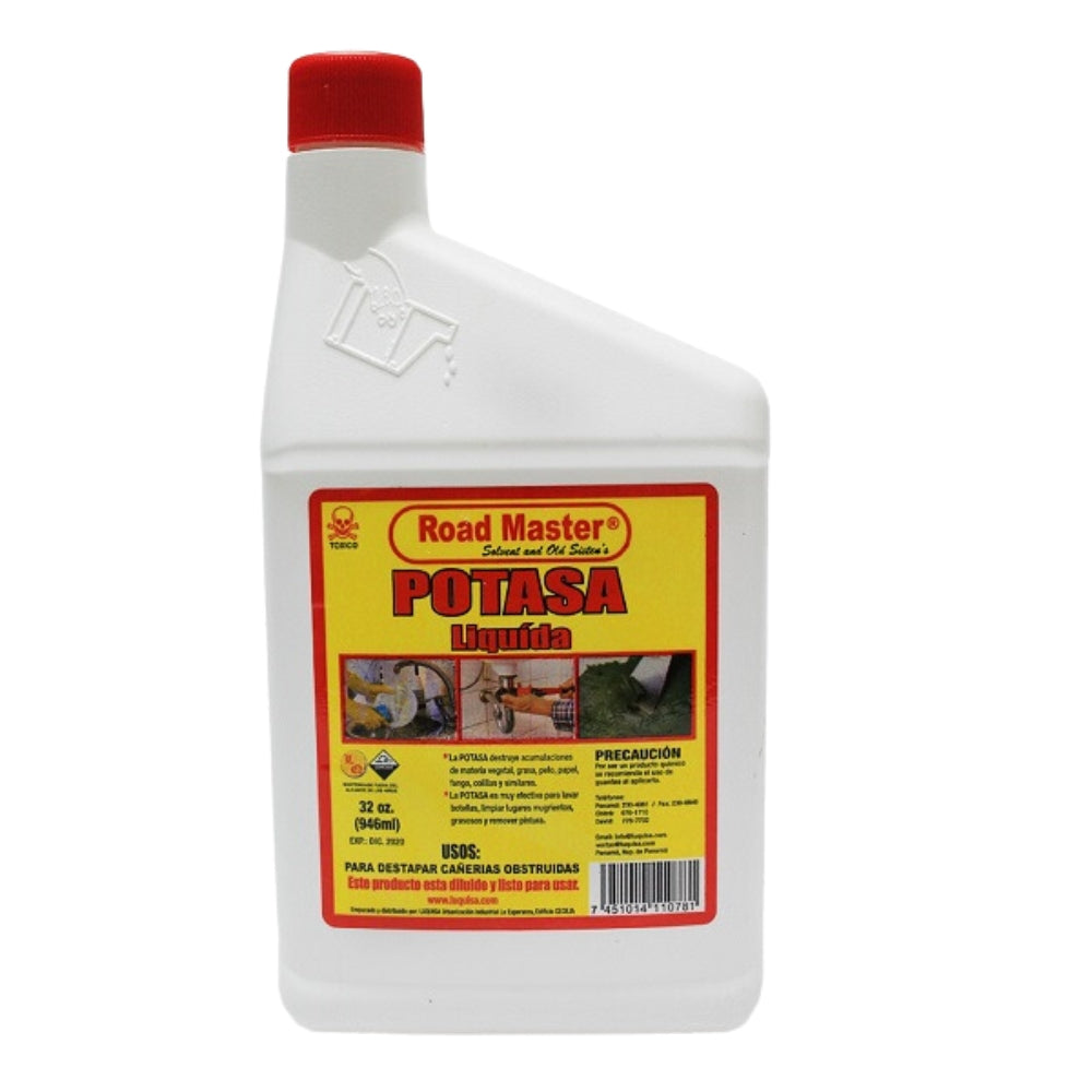 POTASA LÍQUIDA PARA DESTAPAR CAÑERÍAS ROAD MASTER 946 ML