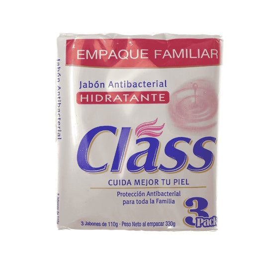 JABÓN ANTIBACTERIAL HIDRATANTE CLASS 3 PACK 330 GR