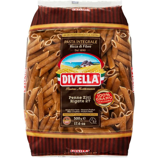 PASTA PENNE ZITI RIGATE 27 INTEGRAL DIVELLA 500G
