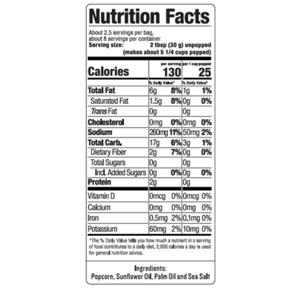 POPCORN SKINNY POP SEA SALT 3 UND 2.8 OZ