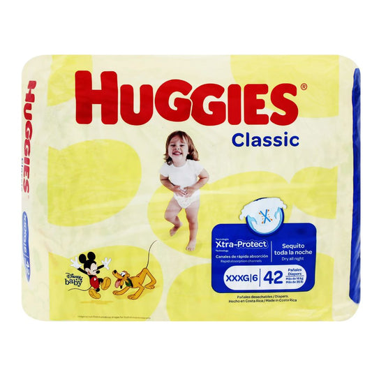 PAÑALES HUGGIES CLASSIC JUMBO XXXL 42  UND