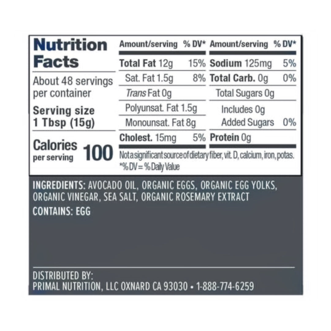 MAYONESA DE AGUACATE GLUTEN FREE PRIMAL KITCHEN 12 OZ