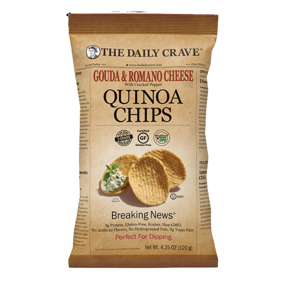 CHIPS DE QUINOA GOUDA & ROMANO CHEESE THE DAILY GRAVE 120 GR