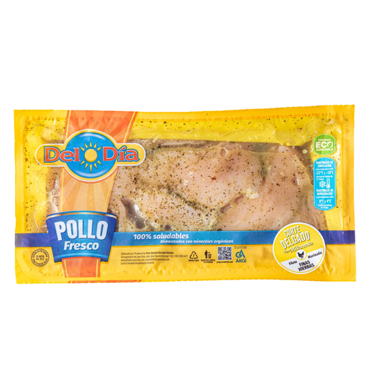 FILETE DE PECHUGA DE POLLO CORTE FINO FINAS HIERBAS DEL DIA 0.42 A 0.45 KG