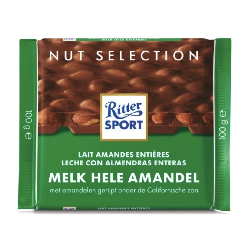 CHOCOLATE DE ALMENDRAS RITTER SPORT 100 GR