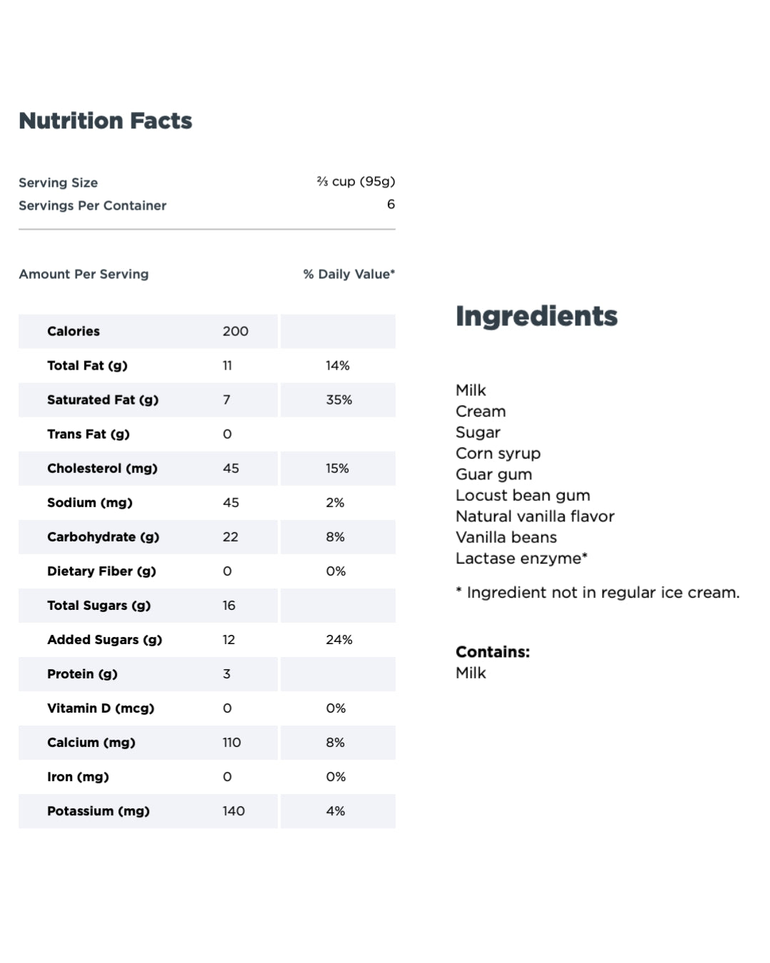 HELADO DE VAINILLA LACTAID 946 ML