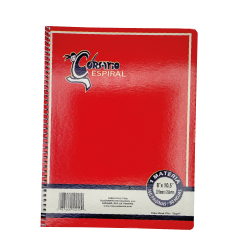 LIBRETA CORSARIO ESPIRAL 1 MATERIA 160 PGS