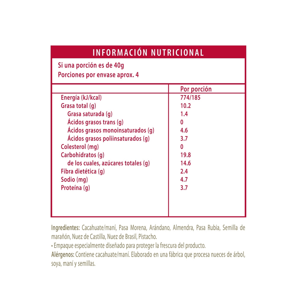 SNACKS NATURE'S HEART MEZCLA NUTTY BERRY 170G