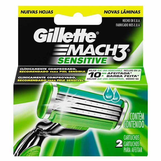 REPUESTOS DE HOJILLA MACH 3 SENSITIVE 2 UNIDADES