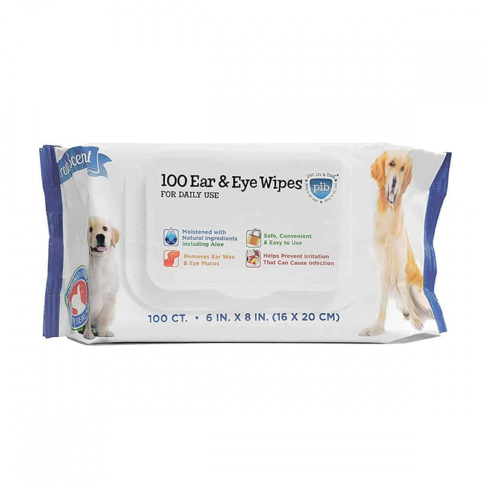PAQUETE DE 100 WIPES PARA PERROS PARA OJO Y OIDOS