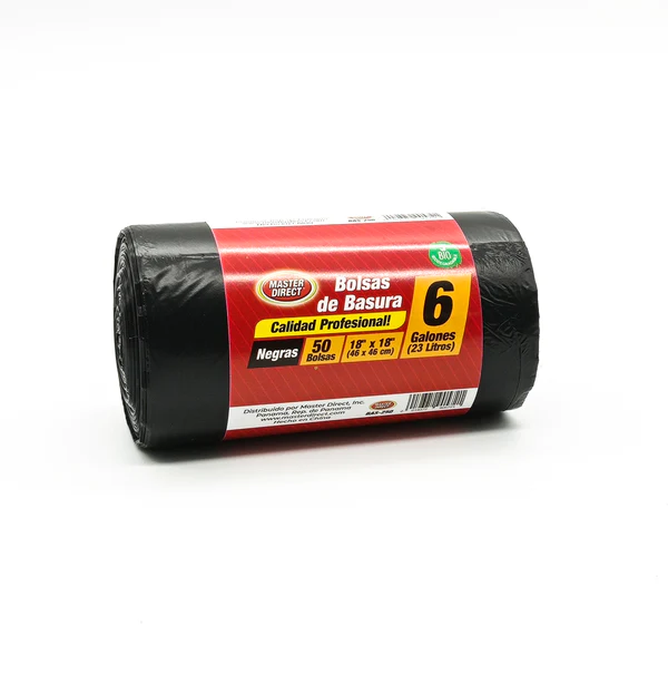 BOLSAS DE BASURA BIODEGRADABLES NEGRAS  18" X 18" MASTER DIRECT 50 UND