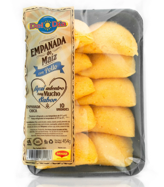 EMPANADA DE MAIZ CON POLLO DEL DIA 10 UND