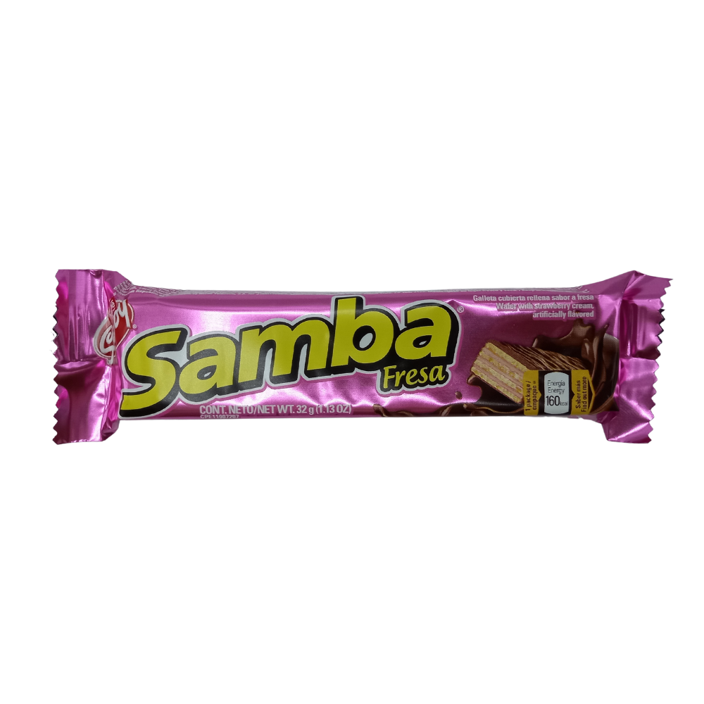 GALLETA SAMBA RELLENA SABOR A FRESA SAVOY 50 GR