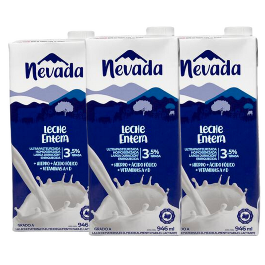 LECHE NEVADA ENTERA 3.5% 946 ML 3 PACK