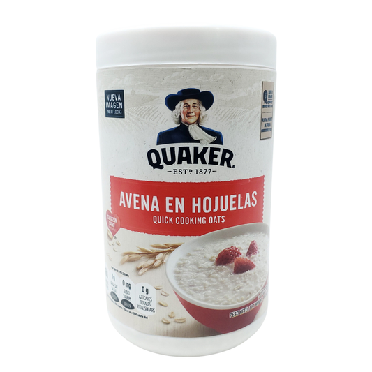 AVENA QUAKER HOJUELAS QUICK COOKING TARRO 580 G