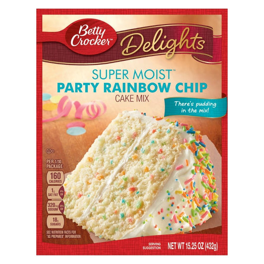 BETTTY CROCKER HARINA DE PASTEL RAINBOW CHIP