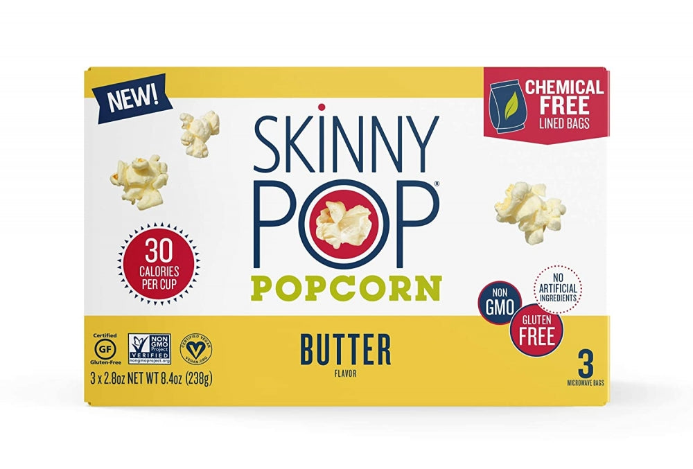 POPCORN SKINNY POP BUTTER 3 UND 2.8 OZ