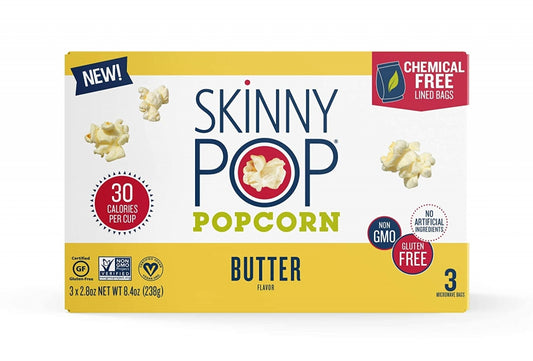 POPCORN SKINNY POP BUTTER 3 UND 2.8 OZ