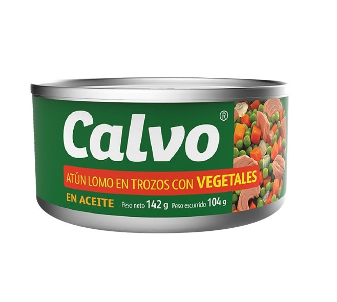 TROZOS DE ATUN CALVO CON VEGETALES 142 GRS