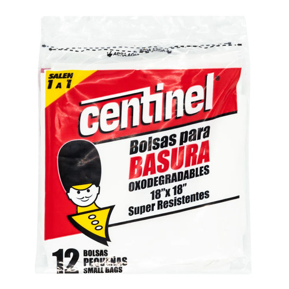 BOLSAS DE BASURA CENTINEL 18 X 18 12 UND