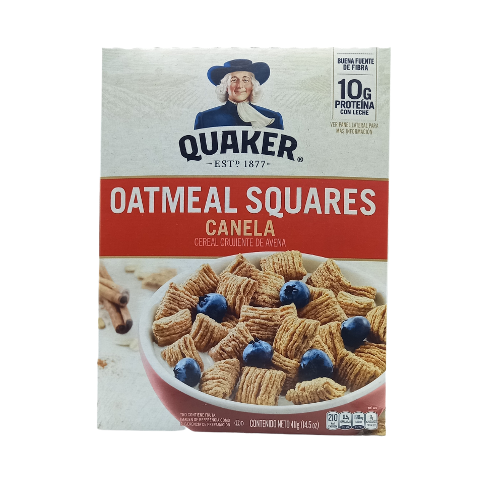 CEREAL QUAKER OATMEAL SQUARES CANELA 411 GR