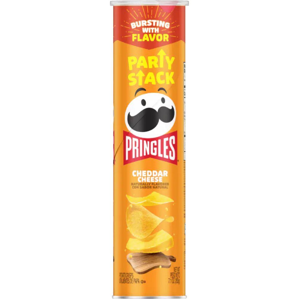 PAPITAS PRINGLES CHEDDAR CHEESE CRISPS PARTY STACK 203 GR