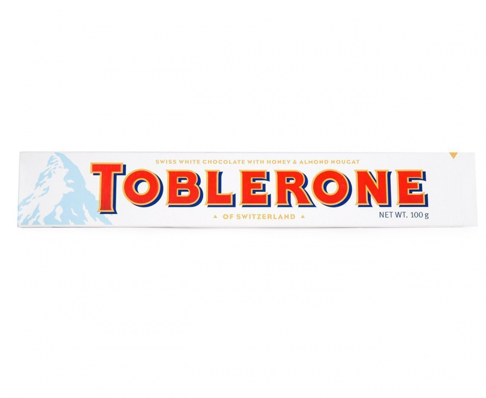 CHOCOLATE TOBLERONE WHITE BAR 100 GR