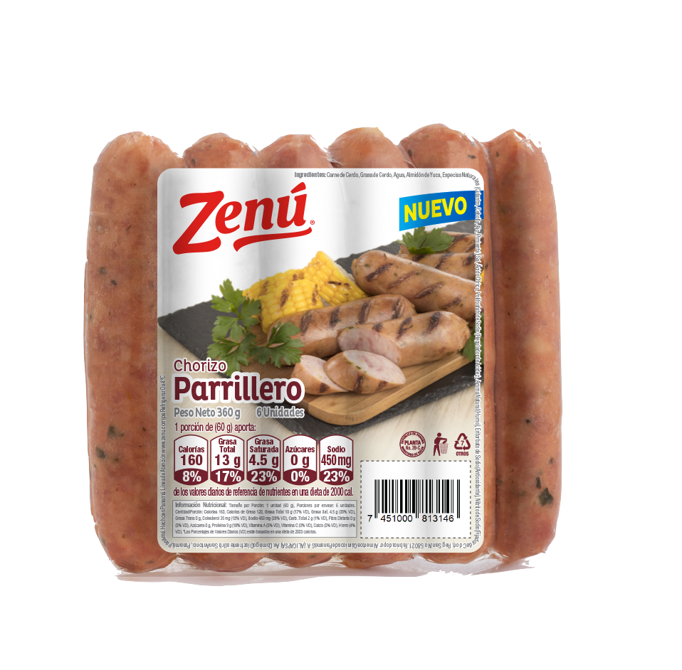 CHORIZO PARRILLERO ZENU 360 G