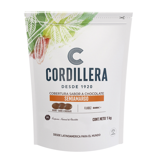 Cobertura sabor a chocolate semi-amargo cordillera 1kg