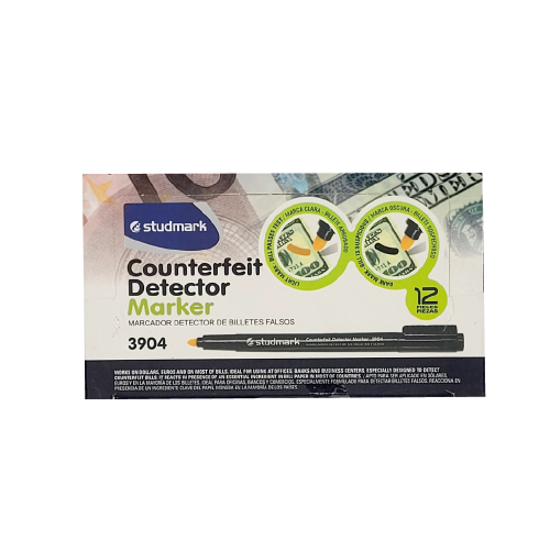 MARCADOR DETECTOR DE BILLETES FALSO STUDMARK - CAJA 12 PIEZAS