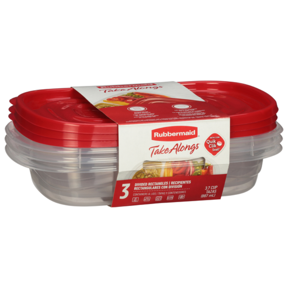 ENVASE CON DIVISIONES RECTANGULARES RUBBERMAID 3 UND