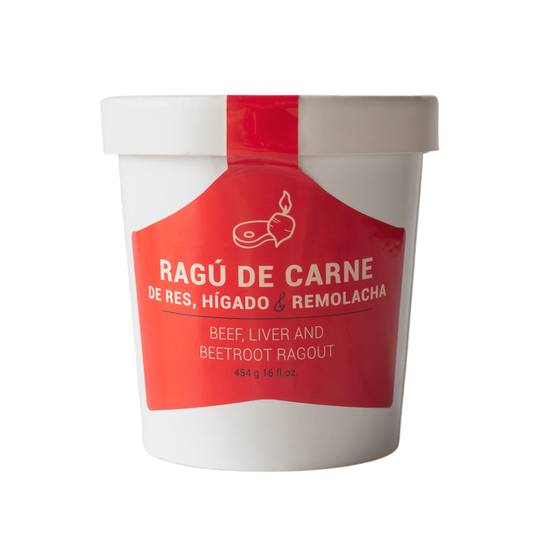 RAGU DE CARNE DE RES, HIGADO Y REMOLACHA PANCHOS 454 GR
