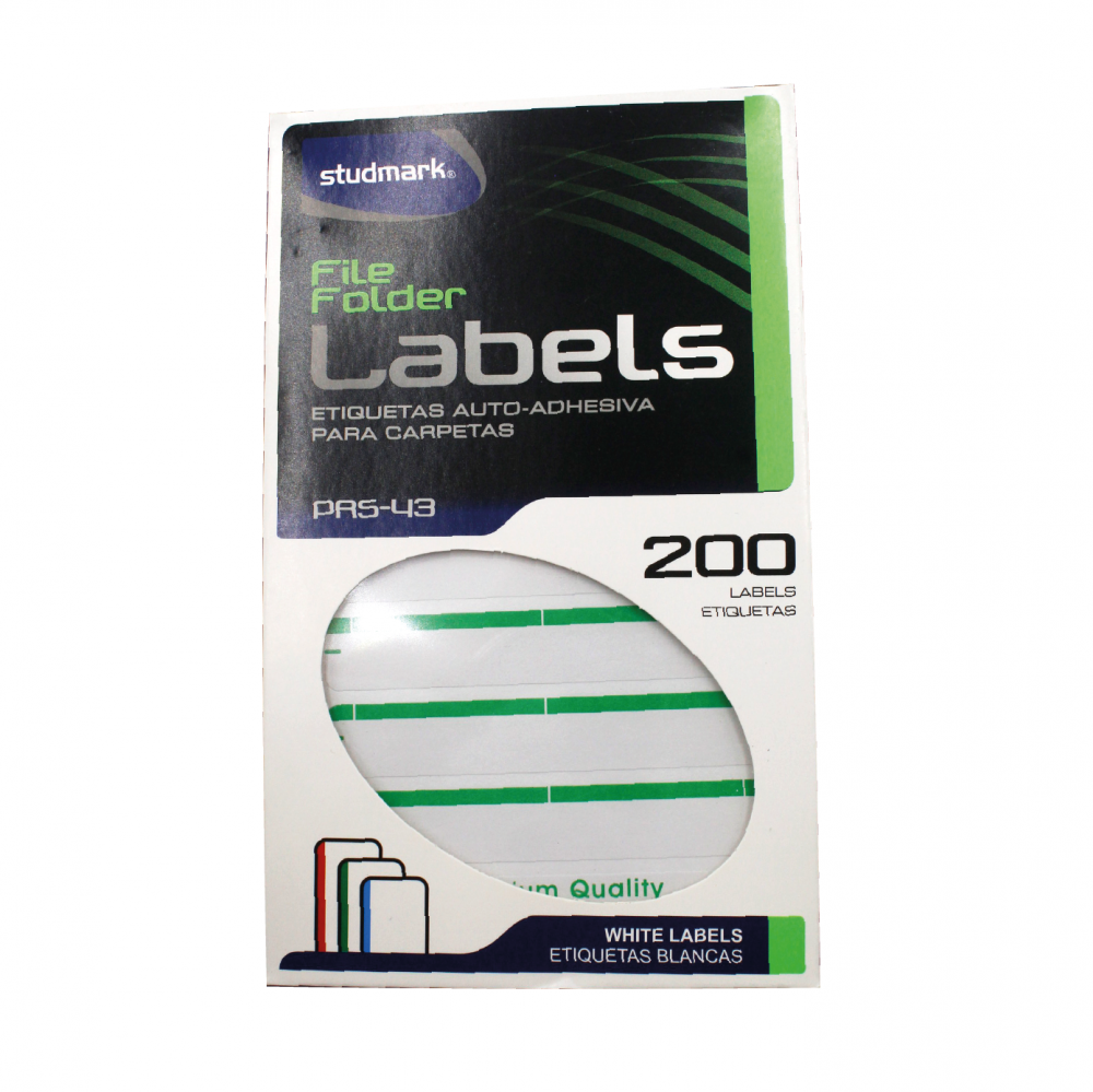 ETIQUETAS PARA FOLDER STUDMARK 200 UND