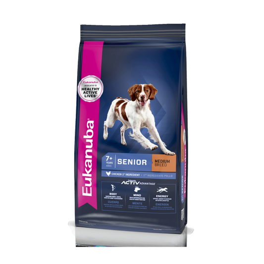 ALIMENTO PARA PERRO EUKANUBA SENIOR MEDIUM BREED 6.81 KG (15LB)